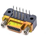 MWDM1L-15PCBRP-.190, D-Sub Micro-D Connectors 15P R/A PCB Micro-D Pin .190" Cadmium