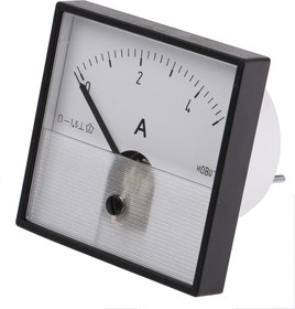 Фото 1/2 PD721MCS5A/2-001, PD72MC Analogue Panel Ammeter 0/5A Direct Connected DC DC, 72mm x 72mm Moving Coil
