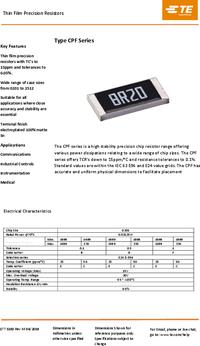 Техдокументация «Чип резисторы (SMD, для поверхностного монтажа)»