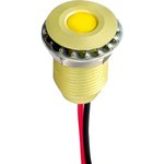 Q10F5AYXXY02E, Светодиодный индикатор в панель, Желтый, 2.1 В, 10 мм, 20 мА ...
