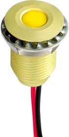 Q10F5AYXXY02E, Светодиодный индикатор в панель, Желтый, 2.1 В, 10 мм, 20 мА, 6 мкд, IP67