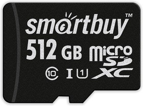 Фото 1/9 micro SDXC карта памяти Smartbuy 512GB Class10 UHS (с адаптером SD)