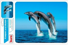 Фото 1/4 Коврик для мыши Buro BU-M40083 пластиковый дельфины 230х180х2мм