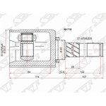 NI-718, Шрус внутренний LH NISSAN QASHQAI J10 MR20 4WD 06-13/X-TRAIL MR20DE ...