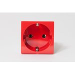 Электрическая розетка 2К+З, с защитными шторками, красный, 10 шт. 200014