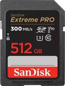 SDSDXDK-512G-GN4IN, Флеш карта SD 512GB SanDisk SDXC Class 10 V90 UHS-II U3 Extreme Pro, 300MB/s