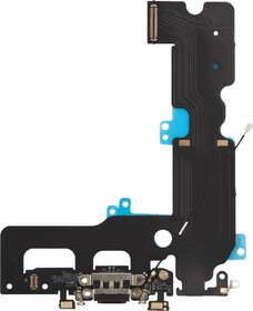 Фото 1/2 Шлейф для Apple iPhone 7 Plus (5,5) (черный) c разъемом для зарядки и гарнитурой