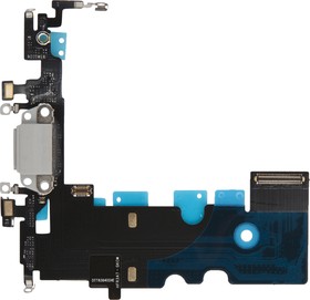 Фото 1/2 Шлейф для Apple iPhone 8 (4,7) c разъемом для зарядки, гарнитуры и микрофоном белый