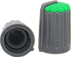 RR4811 (6mm круг зеленый), Ручка приборная RR4811 (6 мм круг зелёный), на вал с зубцами