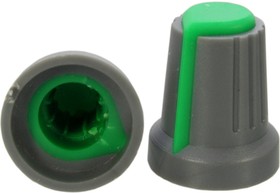 RR4817 (6mm круг зеленый), Ручка приборная RR4817 (6 мм круг зелёный), на вал с зубцами