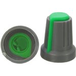 RR4817 (6mm п.круг зеленый), Ручка приборная RR4817 (6 мм п.круг зелёный), на вал с зубцами