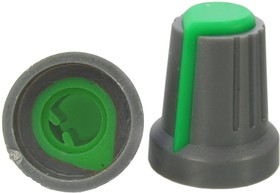 RR4817 (6mm п.круг зеленый), Ручка приборная RR4817 (6 мм п.круг зелёный), на вал с зубцами