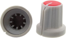 RR4836 (6mm круг красный), Ручка приборная RR4836 (6 мм круг красный), на вал с зубцами