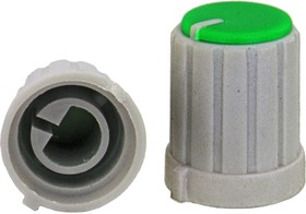 RR4853 (6mm п.круг зеленый), Ручка приборная RR4853 (6 мм п.круг зелёный), на вал с зубцами