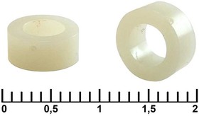Фото 1/2 ф7-4x3, Втулка пластиковая , внешний диаметр 7 мм, внутренний диаметр 4 мм, длина 3 мм