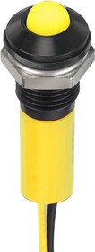 Q8P3BXXY24E, Светодиодный индикатор в панель, Желтый, 24 В DC, 8 мм, 20 мА, 50 мкд, IP67