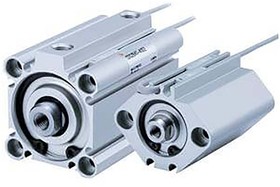 Фото 1/2 CQ2A16-20D, Pneumatic Compact Cylinder - 16mm Bore, 20mm Stroke, CQ2 Series, Double Acting