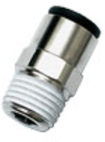 3175 10 10, LF3000 Series, G 1/8 Male to Push In 10 mm, Threaded-to-Tube Connection Style