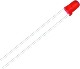 MP006834, Светодиод, Красный, Сквозное Отверстие, T-1 (3mm), 20 мА, 1.9 В, 637 нм