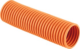 Фото 1/2 Гофрированная труба 63 мм полипропилен оранжевая FRHF с зондом легкая уп 15 метров 46301НГ