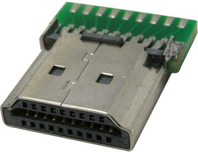 HDMI A M PCB, Разъём HDMI/DVI HDMI AM - PCB, для пайки