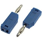 Z027 2mm Stackable Plug BLUE, Штекер Z027 2 мм,составной штекер, синий, Ф2 мм