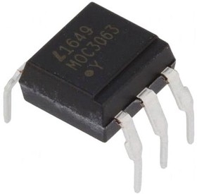 Фото 1/2 MOC3063M, Оптотиристор, 5кВ, Uвых 600В, с системой переключения в нуле