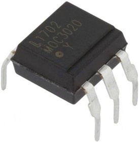 Фото 1/2 MOC3020M, Оптотиристор, 5кВ, Uвых: 400В, без системы переключения в нуле