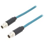 PXPTPU12FIM08XFI030PU, Straight Male 8 way M12 to Straight Male 8 way M12 Sensor Actuator Cable, 3m