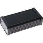 1455D802BK, 1455 Series Black Aluminium Enclosure, IP54, Black Lid, 80 x 45 x 25mm