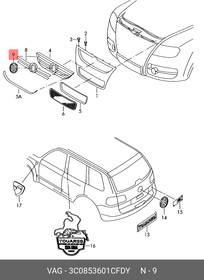 3C0853601CFDY, Эмблема передняя VW
