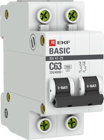 Автоматический выключатель 2P 32А (C) 4,5кА ВА 47-29 EKF Basic
