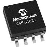 24FC1025T-I/SM, EEPROM Serial-I2C 1M-bit 128K x 8 2.5V/3.3V/5V 8-Pin SOIJ T/R