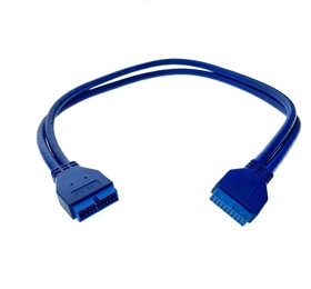 Фото 1/2 Espada Кабель - удлинитель USB 3.0 с внутреннего разъема материнской платы 20PIN / 19pin male to female 50см (E20mf30)