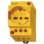 Розетка для электрических шкафов Schuko + Bipasso 10/16А IP20 опции LED желт. FINDER 7U0082300012