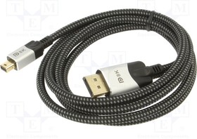 CG685-1.8, Cable; DisplayPort 1.4,HDCP 2.2; PVC; textile; 1.8m; black