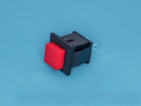 Фото 1/5 PSW-9AR (B169A), Кнопка 15х15 креп.защелка б/фикс.НР конт.(красная) 0.3A/250В