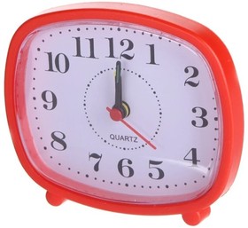 Фото 1/2 Perfeo Quartz часы-будильник "PF-TC-005", прямоугольные 10*8,5 см, красные
