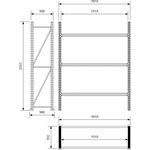Каркас стеллажа Л50 2000x500x1500 мм, 3 яруса (без полок) X2105858