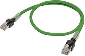 Фото 1/2 XS6W-5PUR8SS200CM-G, Cat5 Male RJ45 to Male RJ45 Ethernet Cable, SFTP, UTP, Green PUR Sheath, 2m