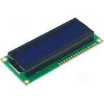 RC1602B-BIW-CSX, Дисплей: LCD, алфавитно-цифровой, STN Negative, 16x2, голубой