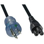 233102-01, AC Power Cords 125V/10A 6'Cord Hspt Plug NEMA5-15P Clea