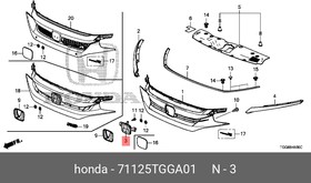 71125TGGA01, Основание под эмблему H Honda Civic X 16