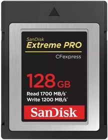 Фото 1/3 Карта памяти Sandisk Extreme Pro CFExpress Type B 128Gb 1700/1200 Mb/s (SDCFE-128G-GN4NN)