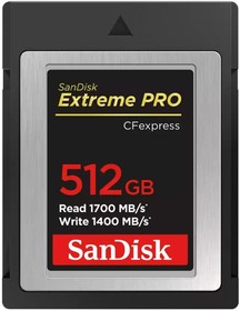 Фото 1/3 Карта памяти Sandisk Extreme Pro CFExpress Type B 512Gb 1700/1400 Mb/s (SDCFE-512G-GN4NN)