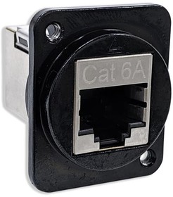 EHRJ45D6ASB, Modular Connectors / Ethernet Connectors RJ45 CAT6A Shielded Diecast Hsg Black