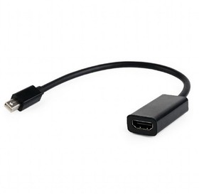 Фото 1/9 Переходник miniDisplayPort - HDMI, Cablexpert A-mDPM-HDMIF-02, 20M/19F, кабель 15см, черный, пакет
