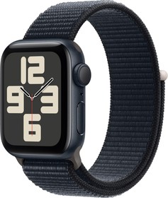 Фото 1/2 Смарт-часы Apple Watch SE 2023 A2722 40мм OLED корп.темная ночь Sport Loop рем.темная ночь разм.брасл.:130-200мм (MR9Y3LL/A)