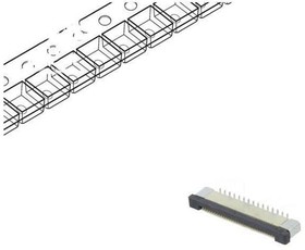 DS1020-08-30VBT11-R, Разъем: FFC (FPC); вертикальный; PIN: 30; ZIF; SMT; 500мА; луженые