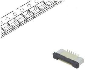 DS1020-08-12VBT11-R, Разъем: FFC (FPC); вертикальный; PIN: 12; ZIF; SMT; 500мА; луженые